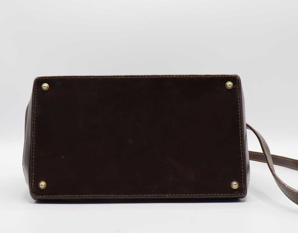 Fendi Brown Zucca Canvas Leather Tote Bag