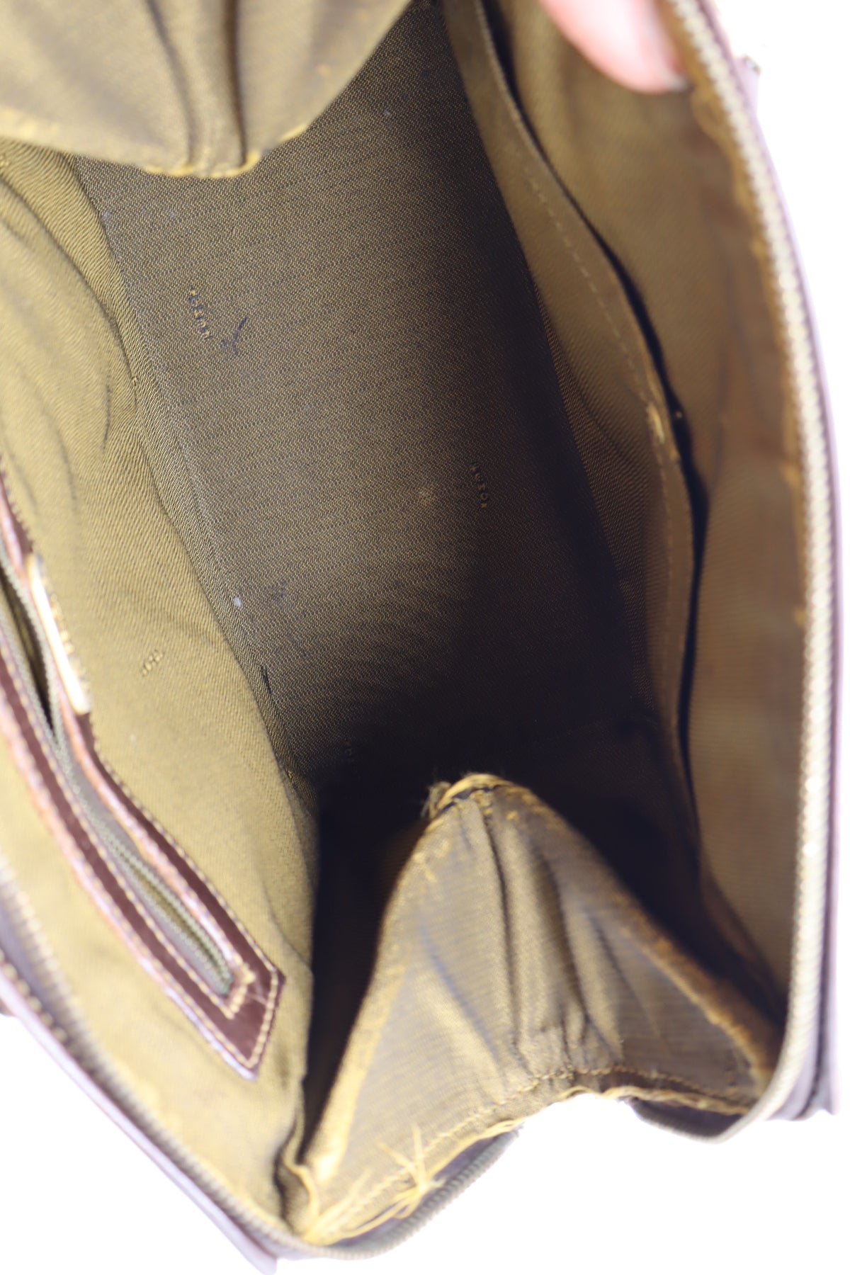 Fendi Brown Zucca Canvas Leather Tote Bag