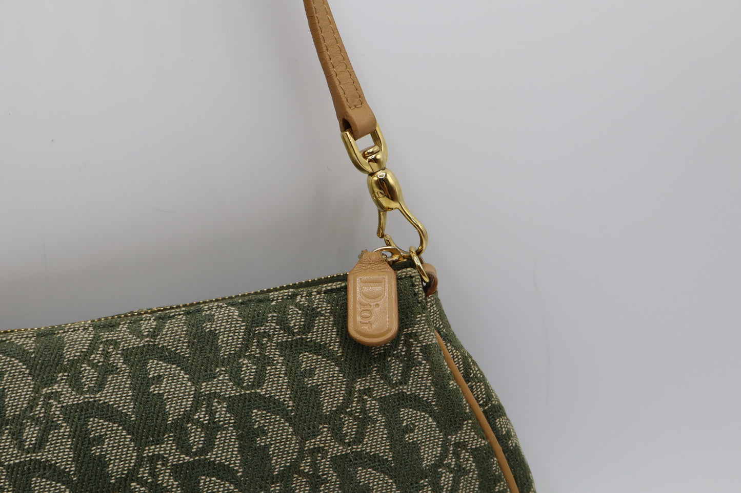 Christian Dior Khaki Oblique Canvas Saddle Shoulder Bag