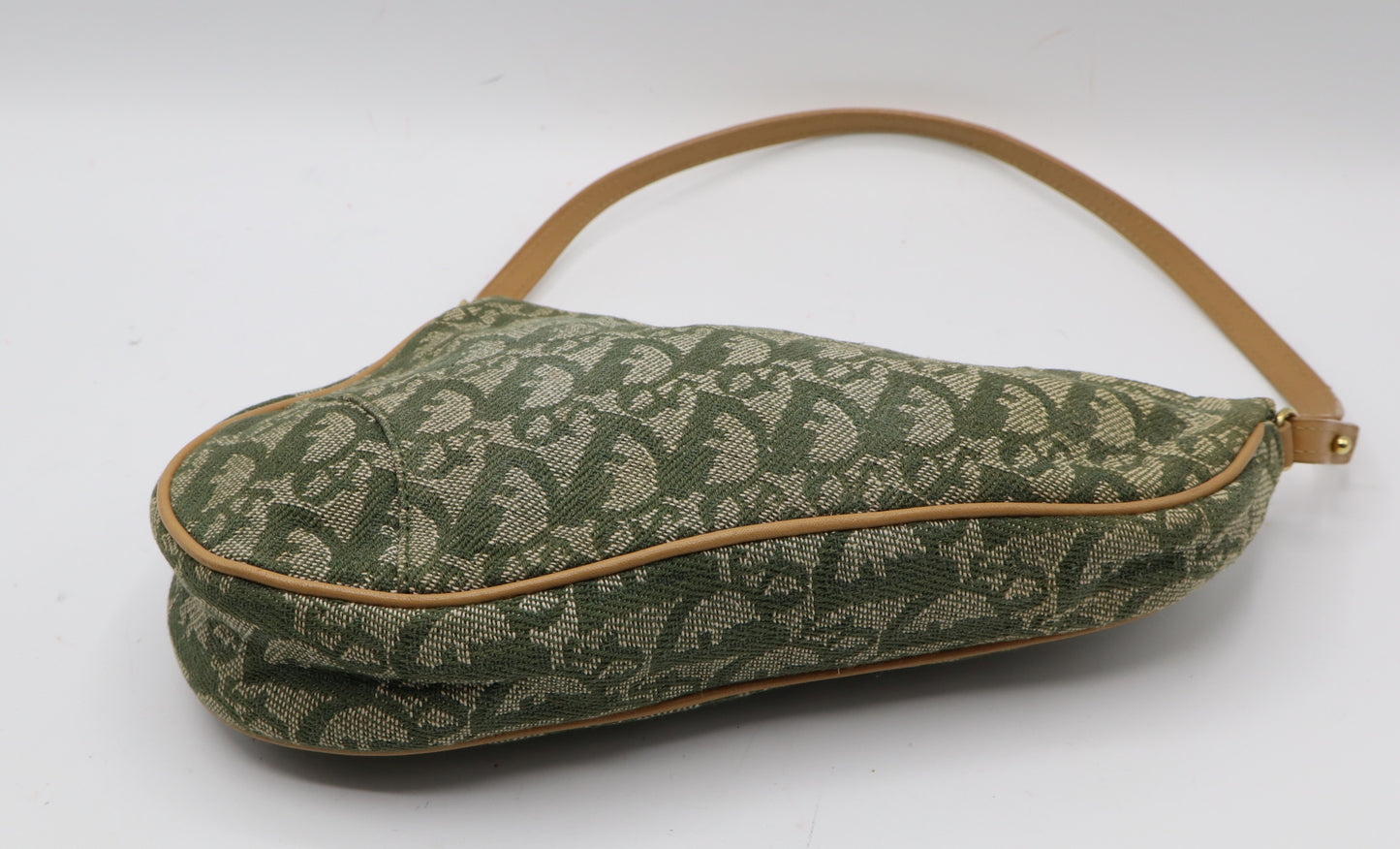 Christian Dior Khaki Oblique Canvas Saddle Shoulder Bag