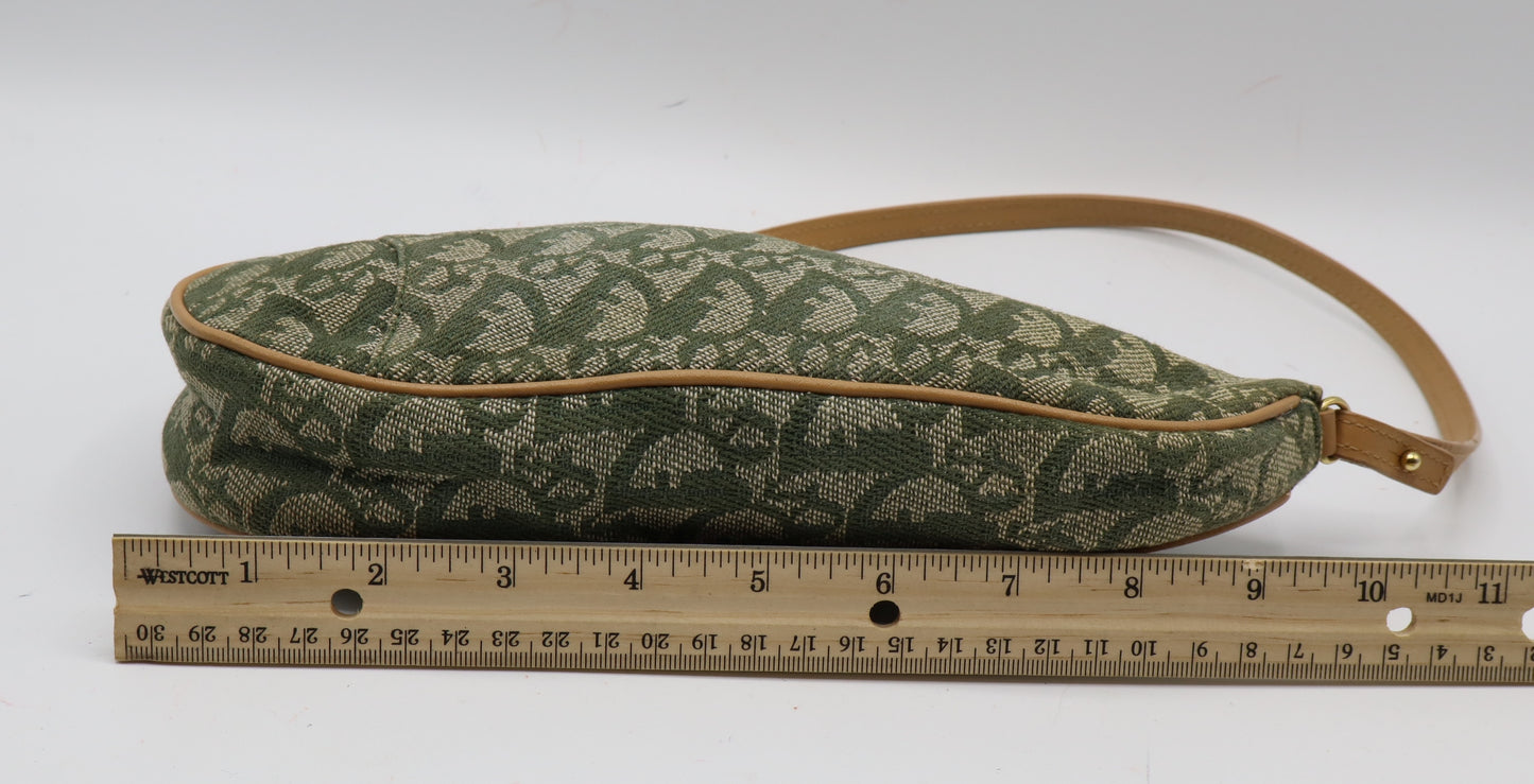 Christian Dior Khaki Oblique Canvas Saddle Shoulder Bag