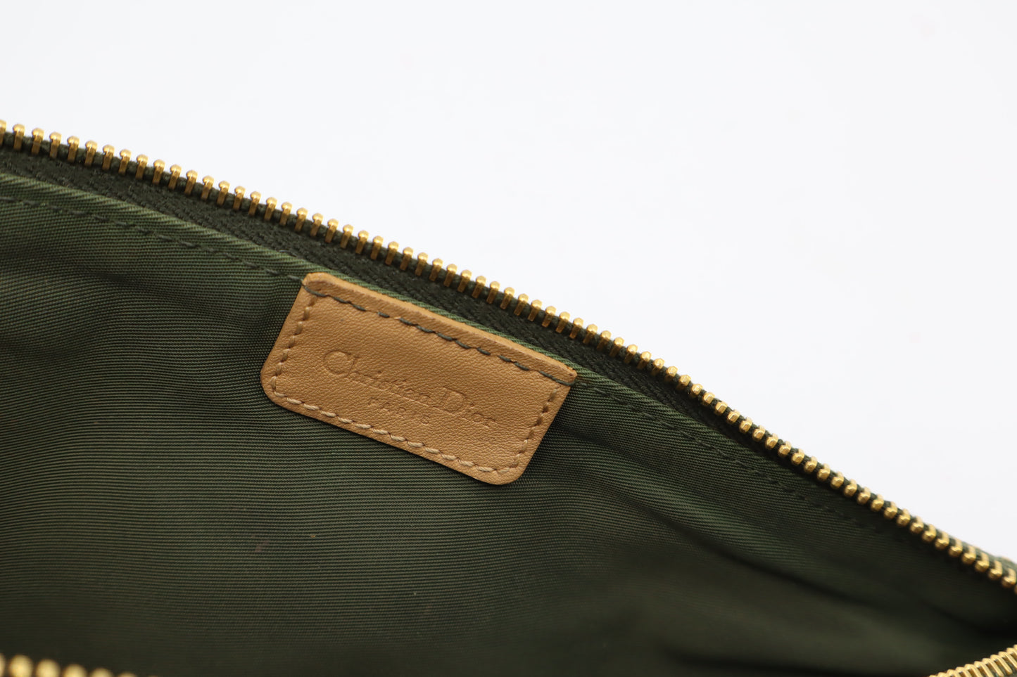 Christian Dior Khaki Oblique Canvas Saddle Shoulder Bag
