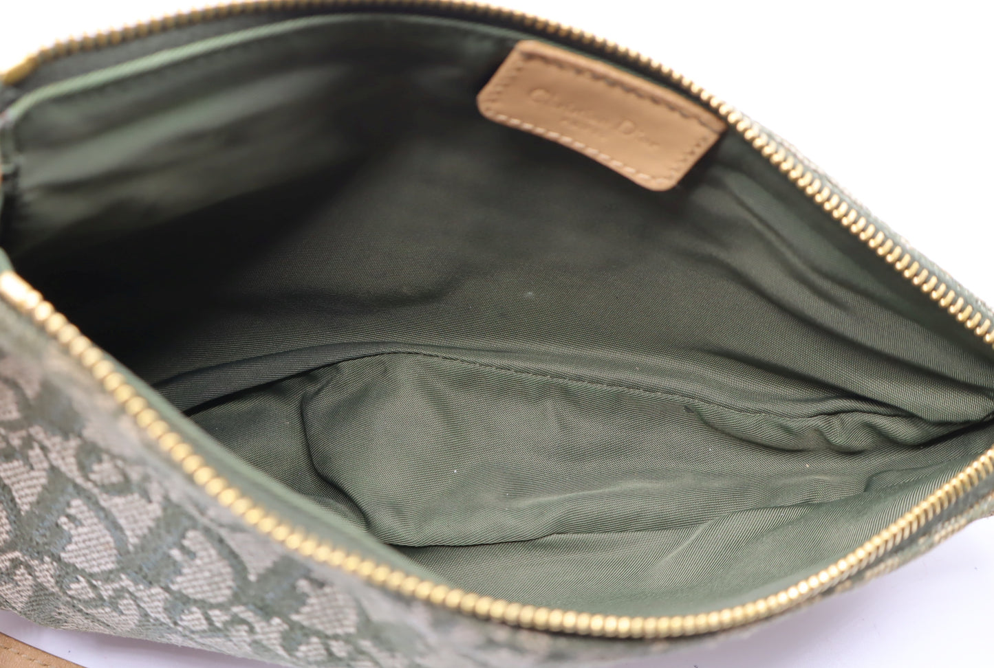 Christian Dior Khaki Oblique Canvas Saddle Shoulder Bag