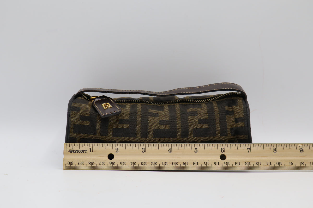 Fendi Brown Zucca Canvas Cylinder Mini Handbag