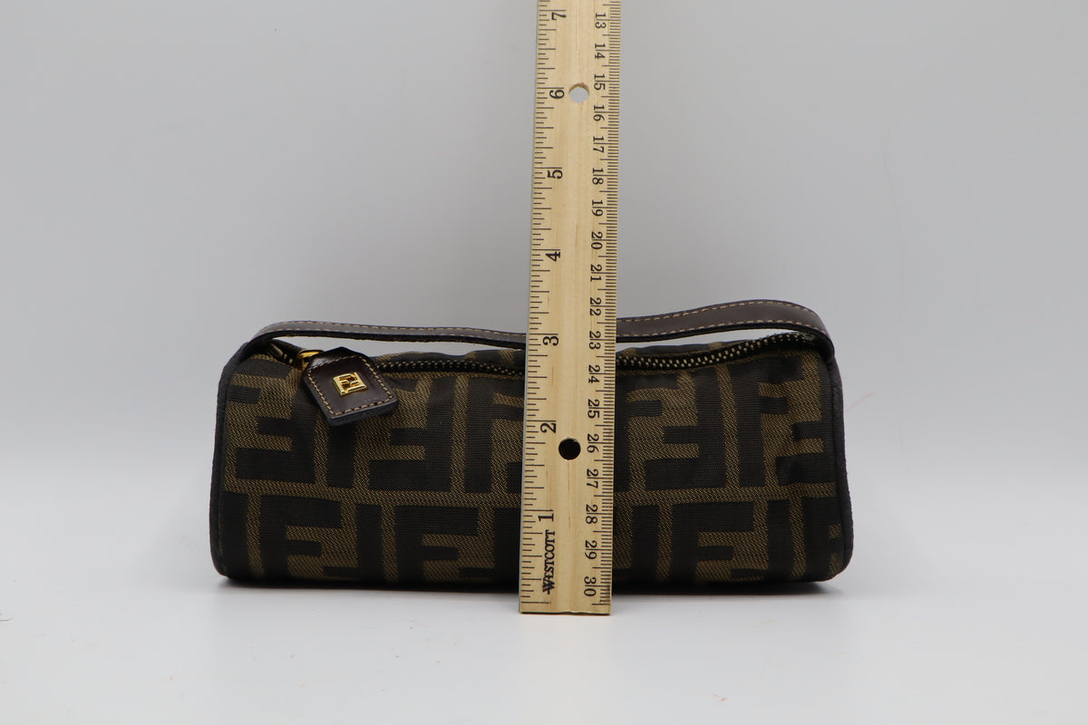 Fendi Brown Zucca Canvas Cylinder Mini Handbag