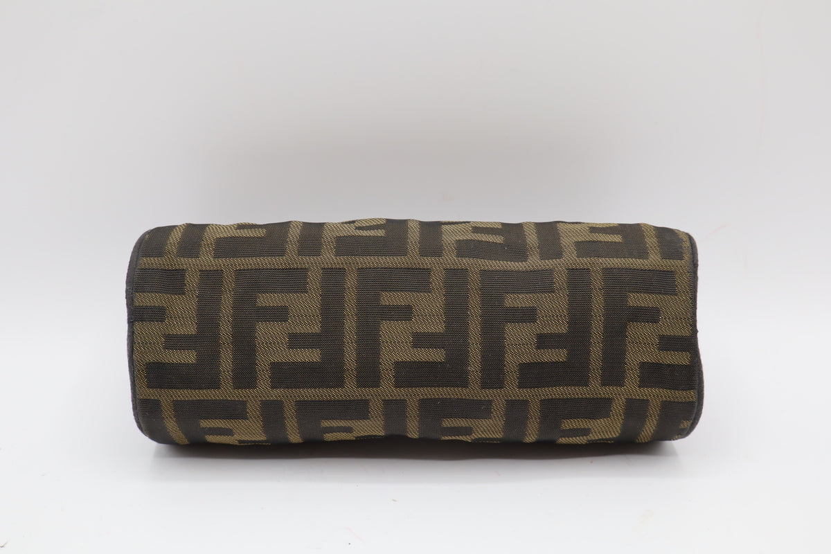 Fendi Brown Zucca Canvas Cylinder Mini Handbag