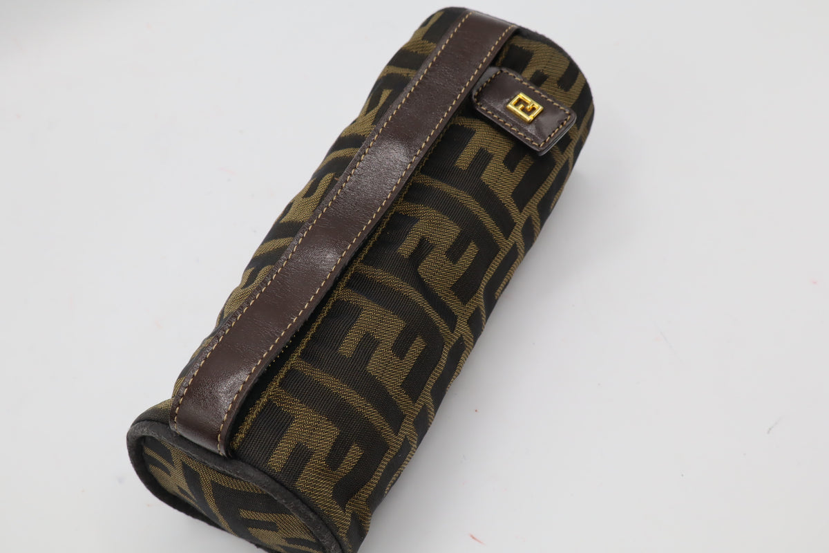 Fendi Brown Zucca Canvas Cylinder Mini Handbag