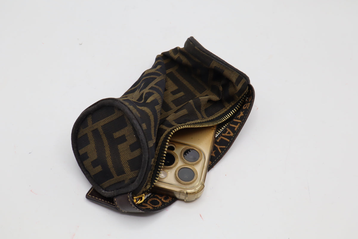 Fendi Brown Zucca Canvas Cylinder Mini Handbag