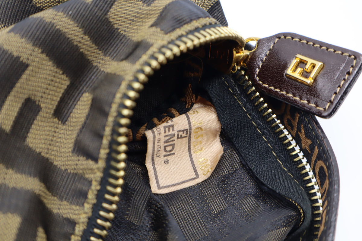 Fendi Brown Zucca Canvas Cylinder Mini Handbag