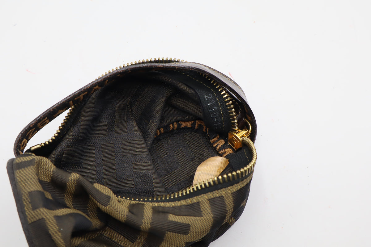 Fendi Brown Zucca Canvas Cylinder Mini Handbag