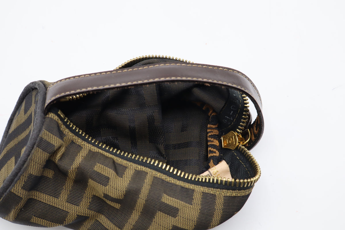 Fendi Brown Zucca Canvas Cylinder Mini Handbag