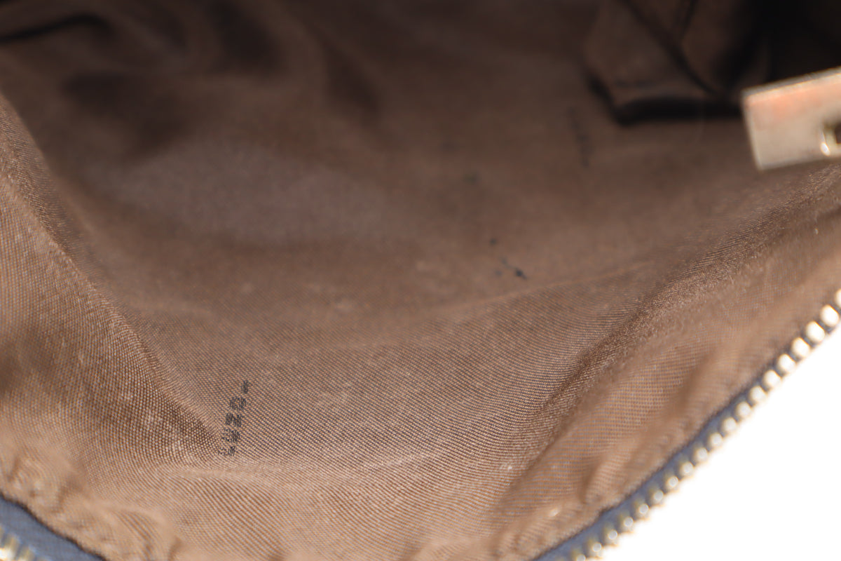 Fendi Blue Zucca Denim Canvas Leather Shoulder Bag