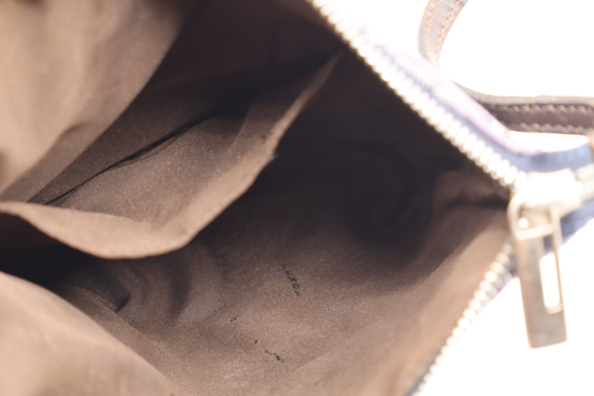 Fendi Blue Zucca Denim Canvas Leather Shoulder Bag
