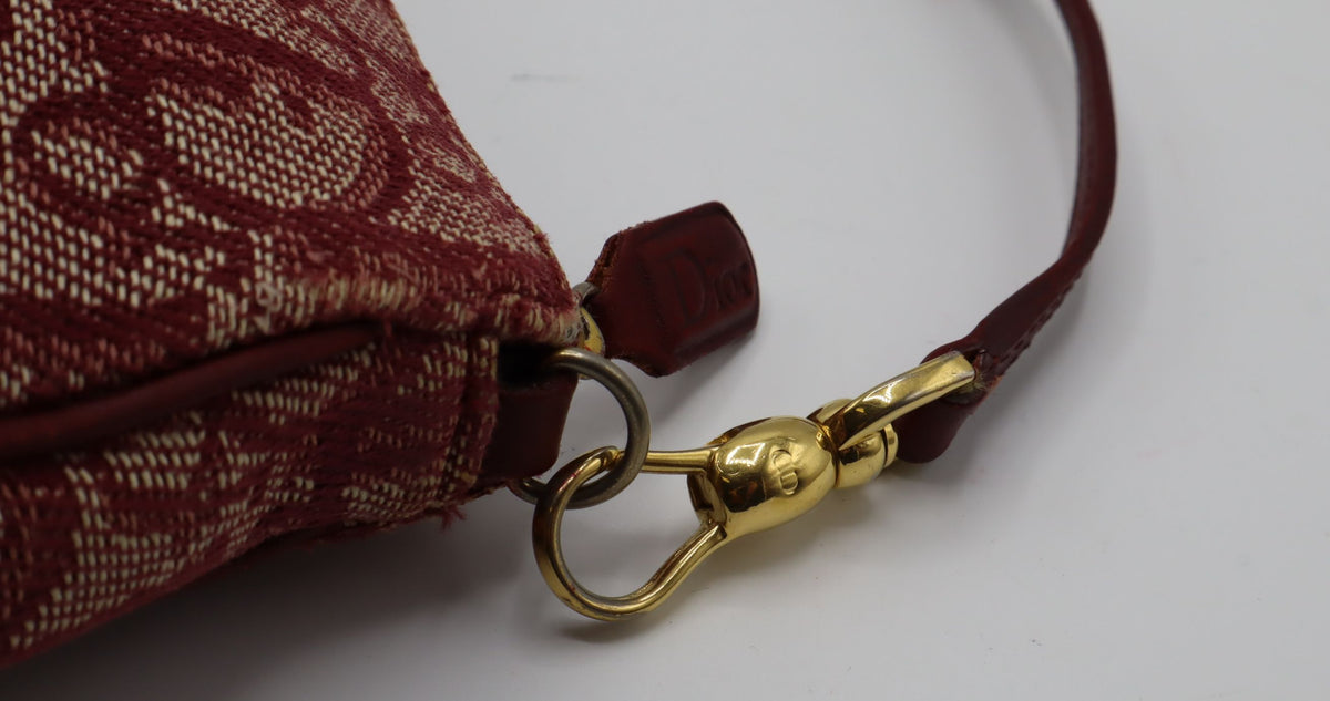 Christian Dior Burgundy Oblique Canvas Saddle Shoulder Bag