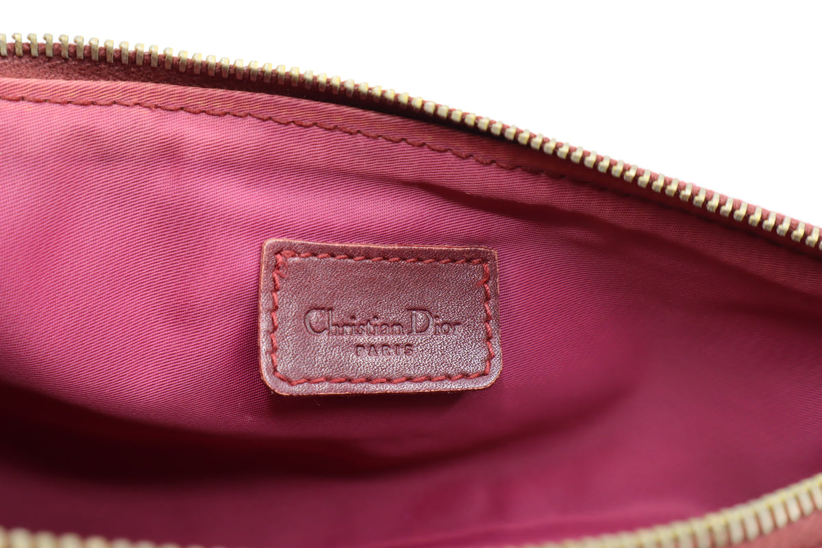 Christian Dior Burgundy Oblique Canvas Saddle Shoulder Bag