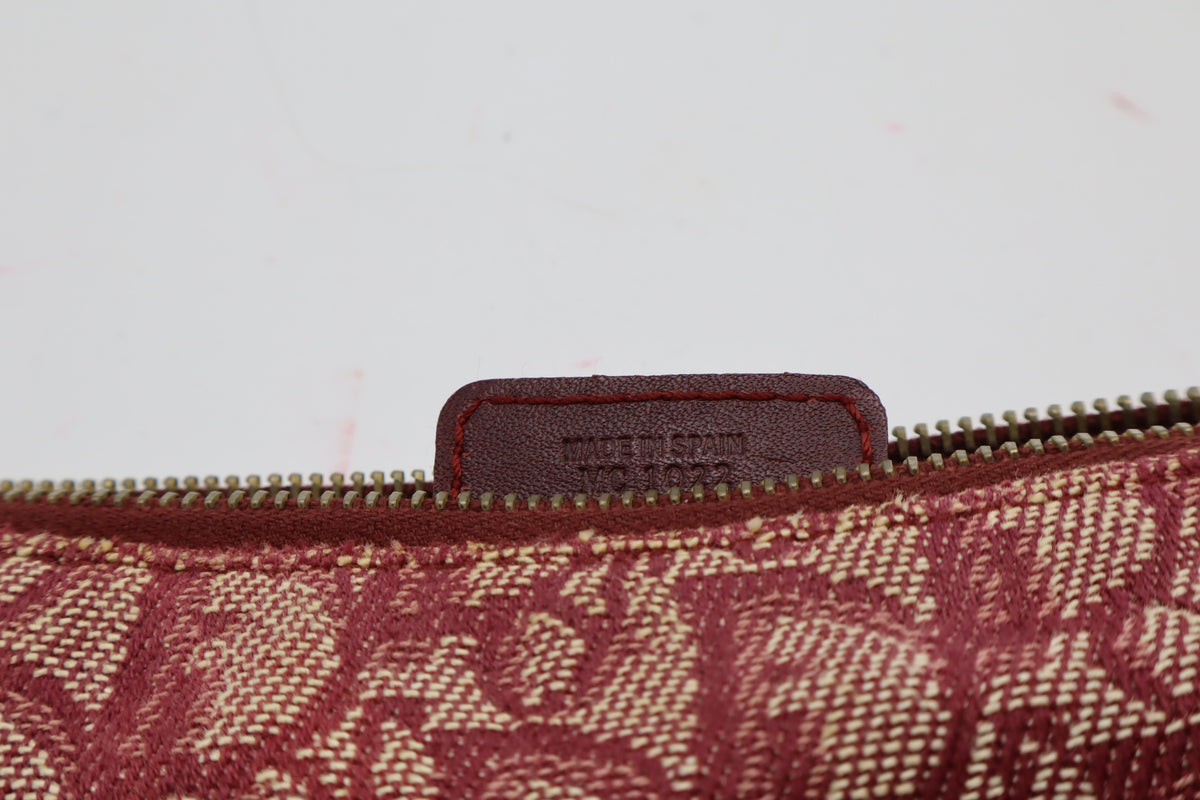 Christian Dior Burgundy Oblique Canvas Saddle Shoulder Bag