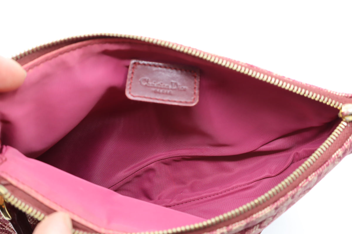 Christian Dior Burgundy Oblique Canvas Saddle Shoulder Bag