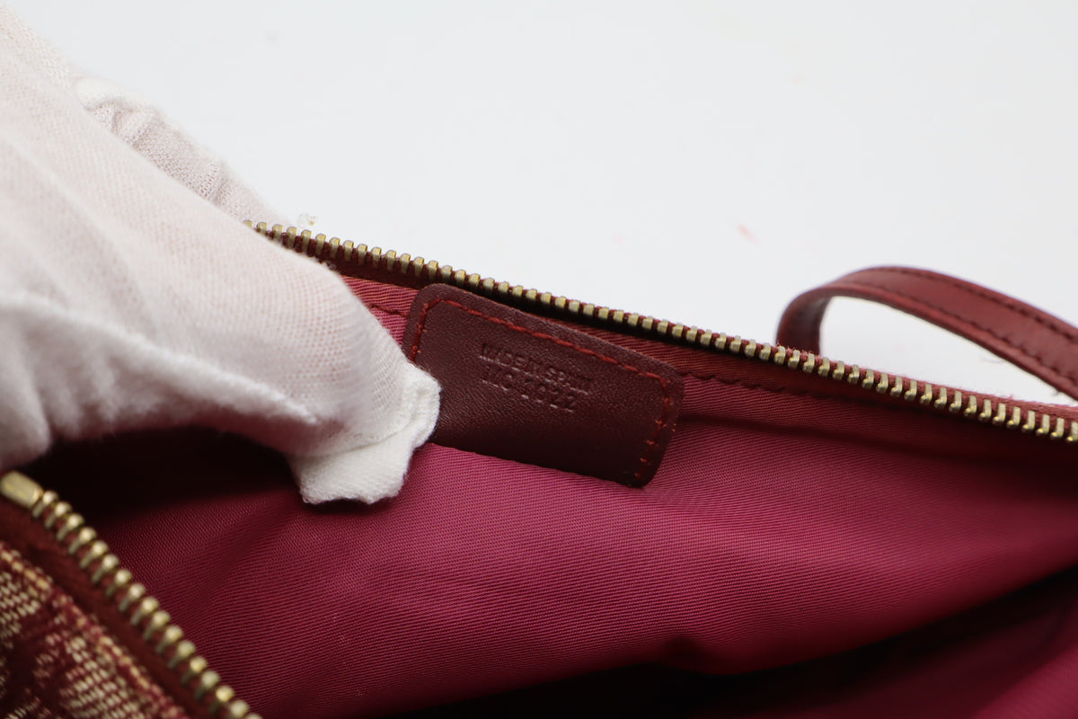 Christian Dior Burgundy Oblique Canvas Saddle Shoulder Bag
