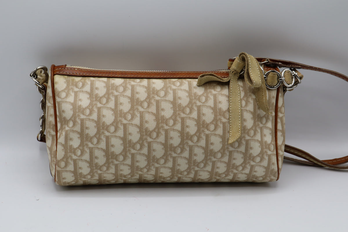 Christian Dior Beige Trotter Romantique Canvas Crossbody Shoulder Bag