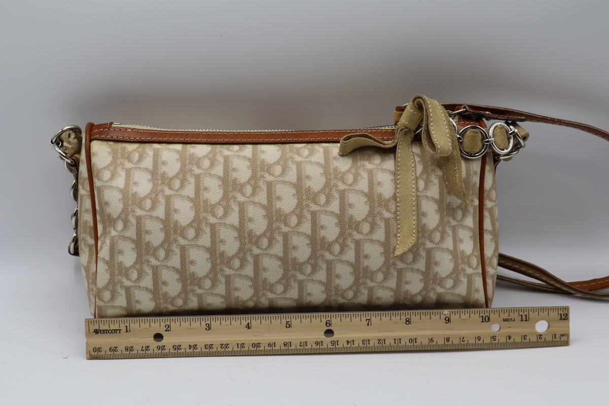 Christian Dior Beige Trotter Romantique Canvas Crossbody Shoulder Bag