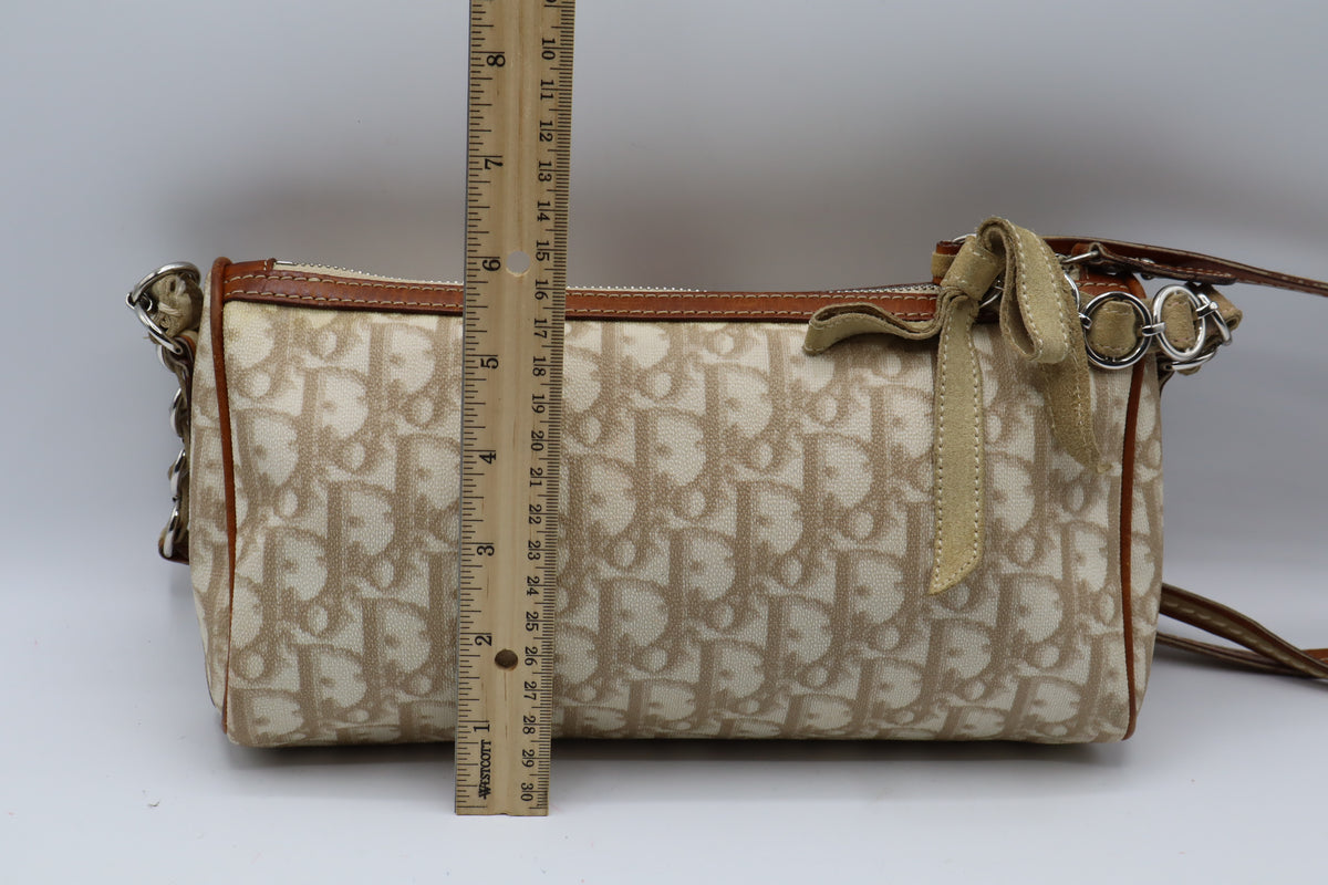 Christian Dior Beige Trotter Romantique Canvas Crossbody Shoulder Bag
