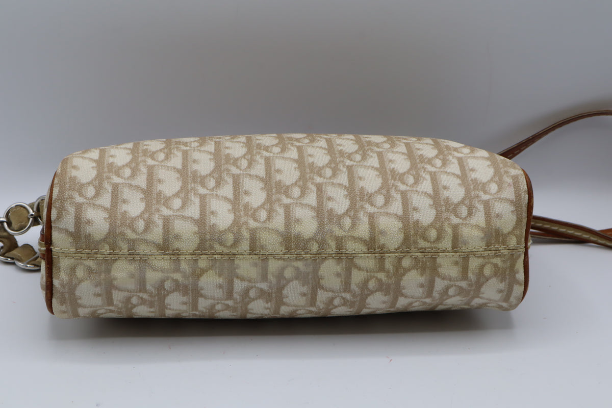 Christian Dior Beige Trotter Romantique Canvas Crossbody Shoulder Bag