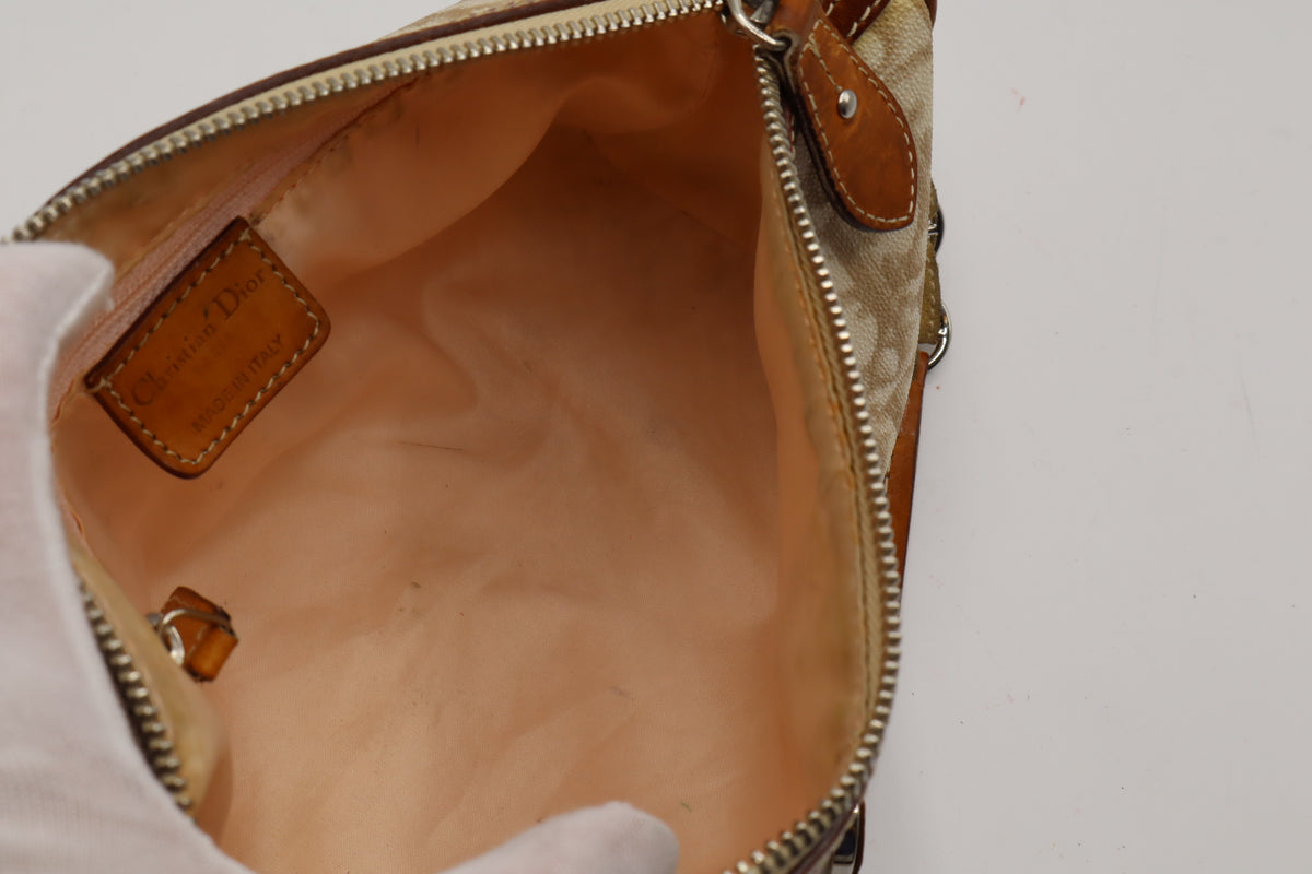 Christian Dior Beige Trotter Romantique Canvas Crossbody Shoulder Bag