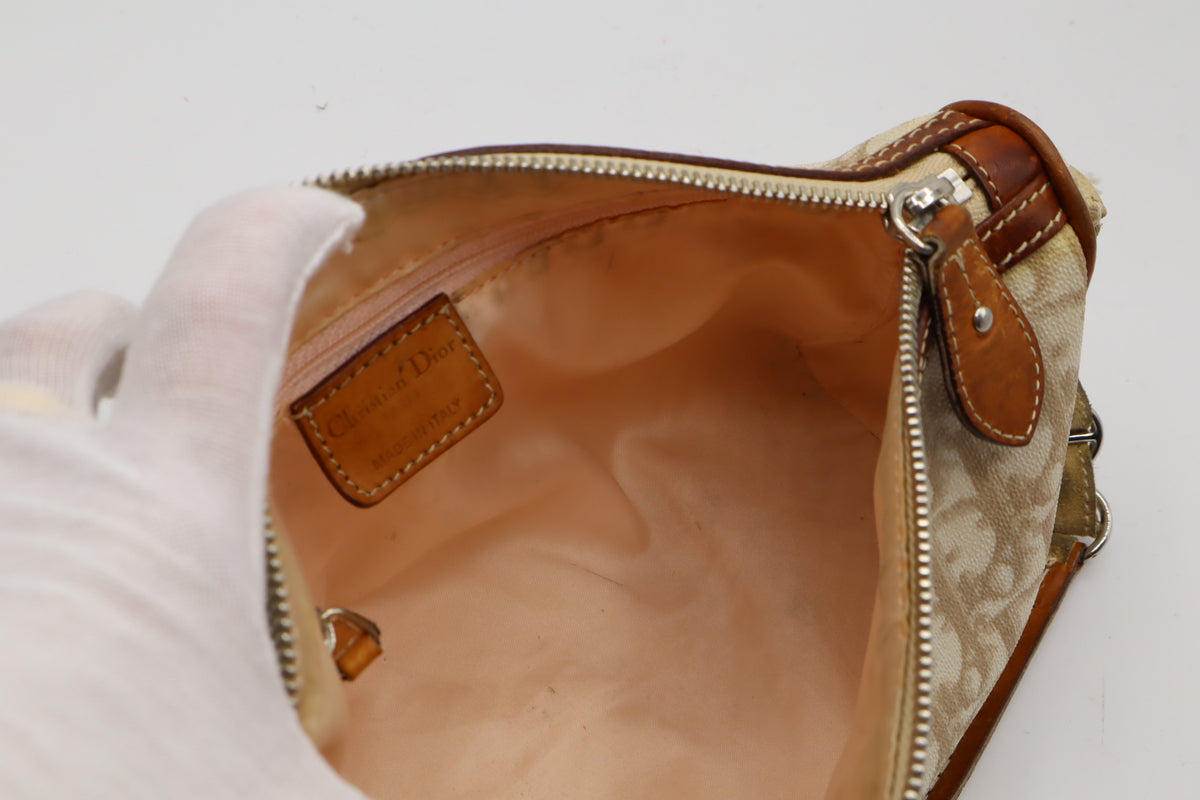 Christian Dior Beige Trotter Romantique Canvas Crossbody Shoulder Bag
