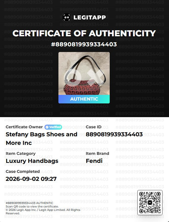 Fendi Red Black Zucca Canvas Barrel Shoulder Bag