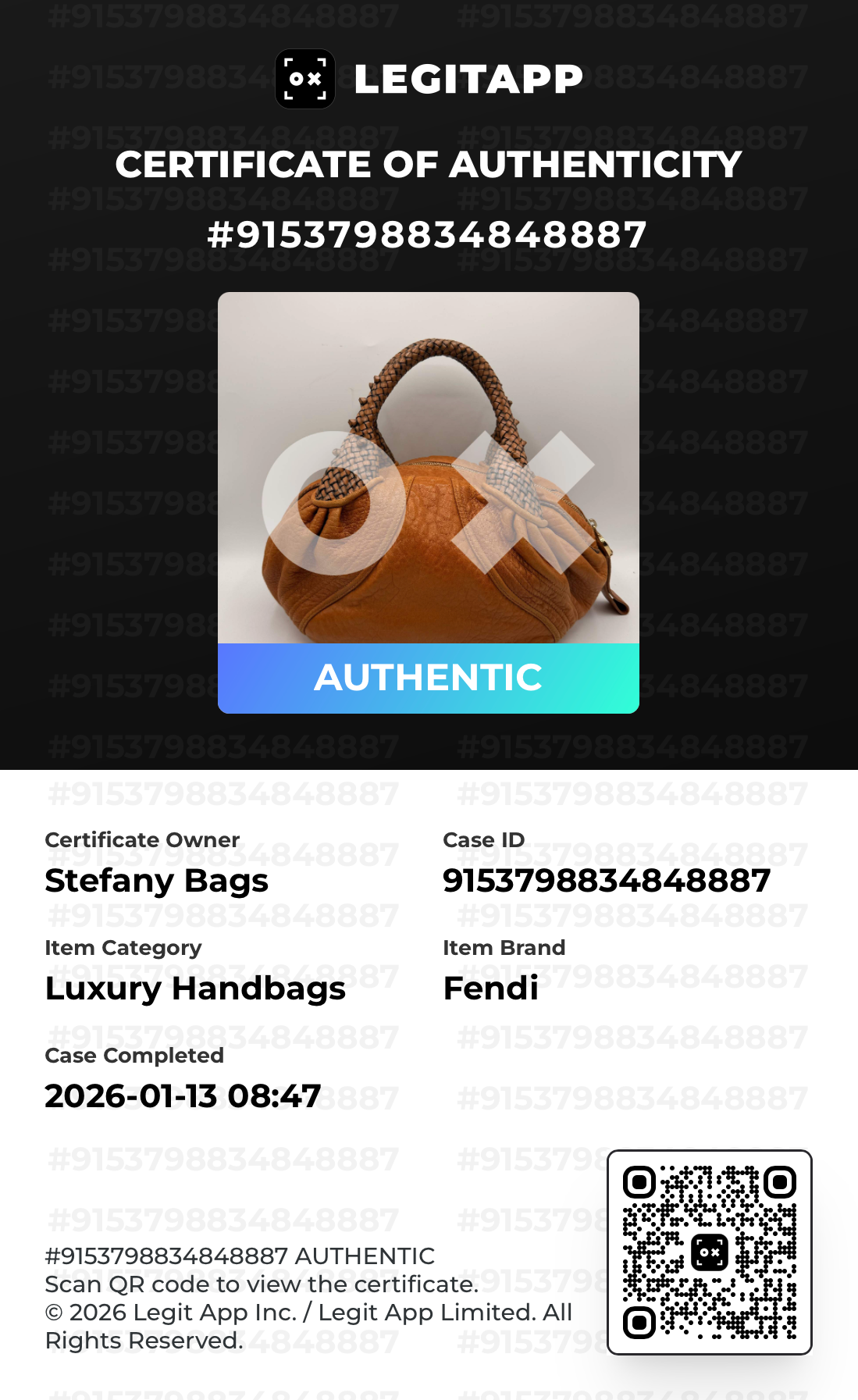Fendi Cognac Leather Baby Spy Woven Satchel