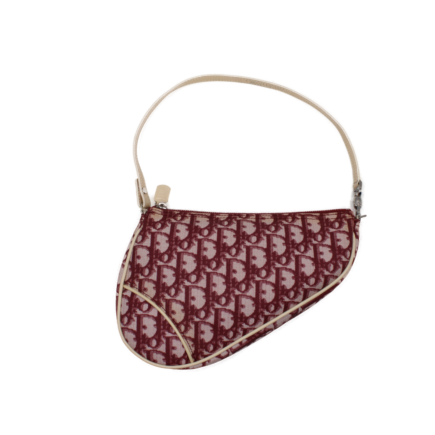 Christian Dior Diorissimo Burgundy Trotter Saddle Pouch Bag 