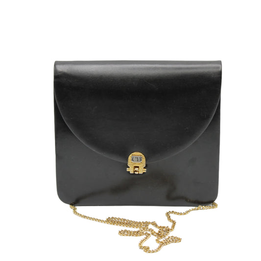Christian Dior Black Leather Chain Crossbody Bag