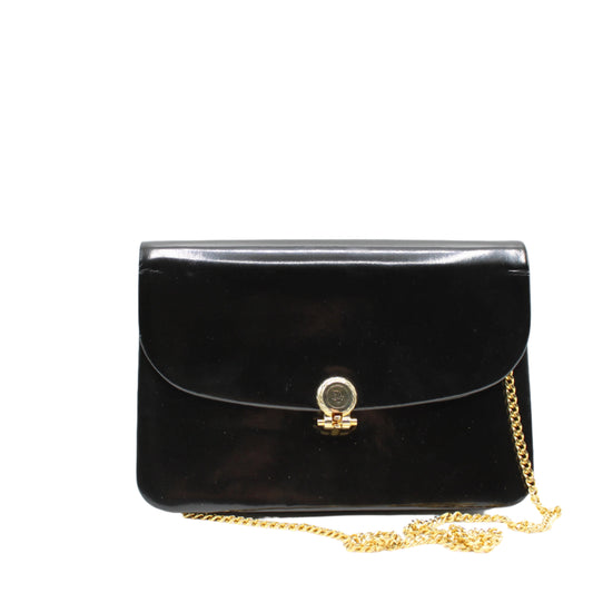 Christian Dior Black Patent Leather Chain Flap Crossbody Bag