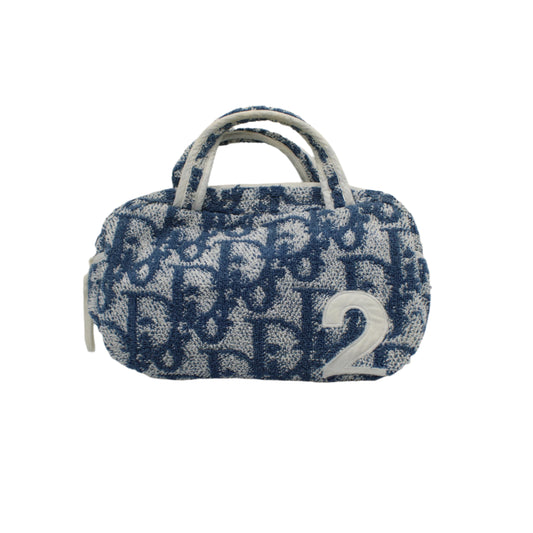 Christian Dior Blue Terry Cloth Diorissimo Mini Tote Bag