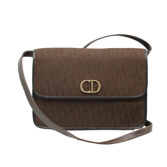 Christian Dior Brown Trotter Canvas Leather Crossbody Bag &nbsp;