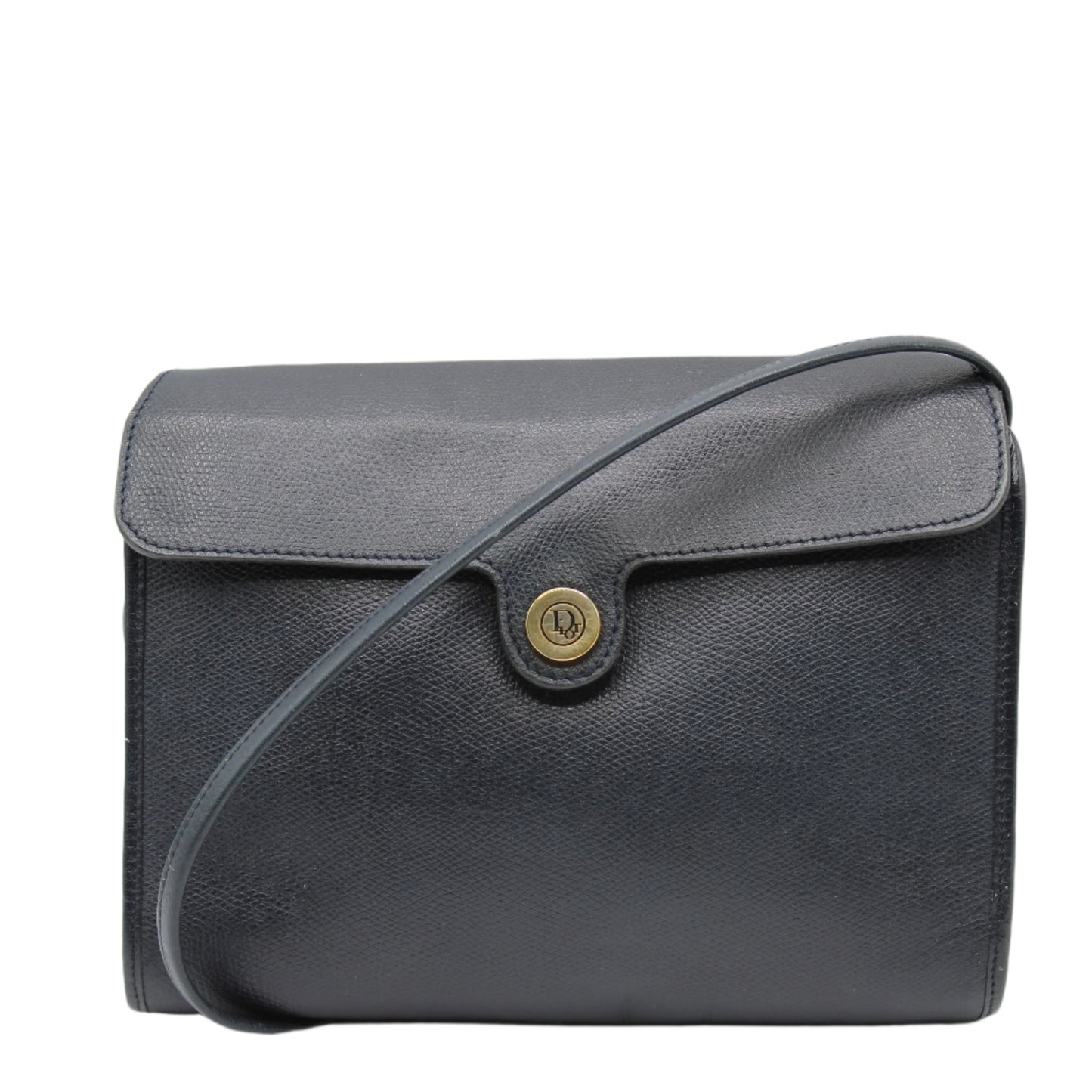 Christian Dior Navy Leather Flap Crossbody Bag