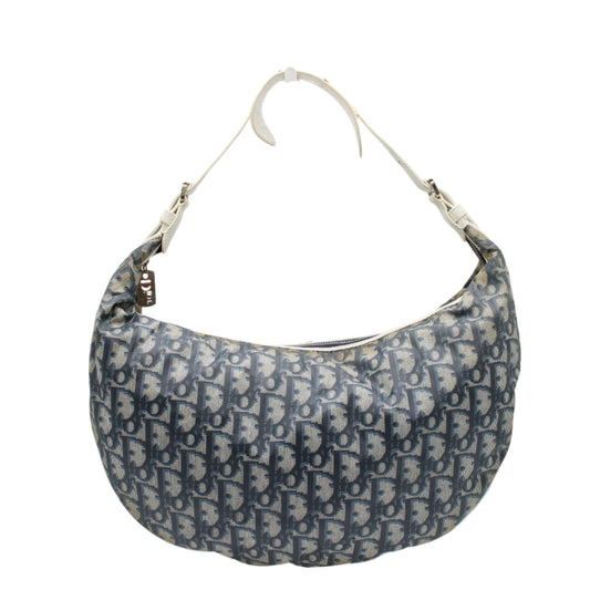 Christian Dior Navy Monogram Canvas Trotter Shoulder Bag