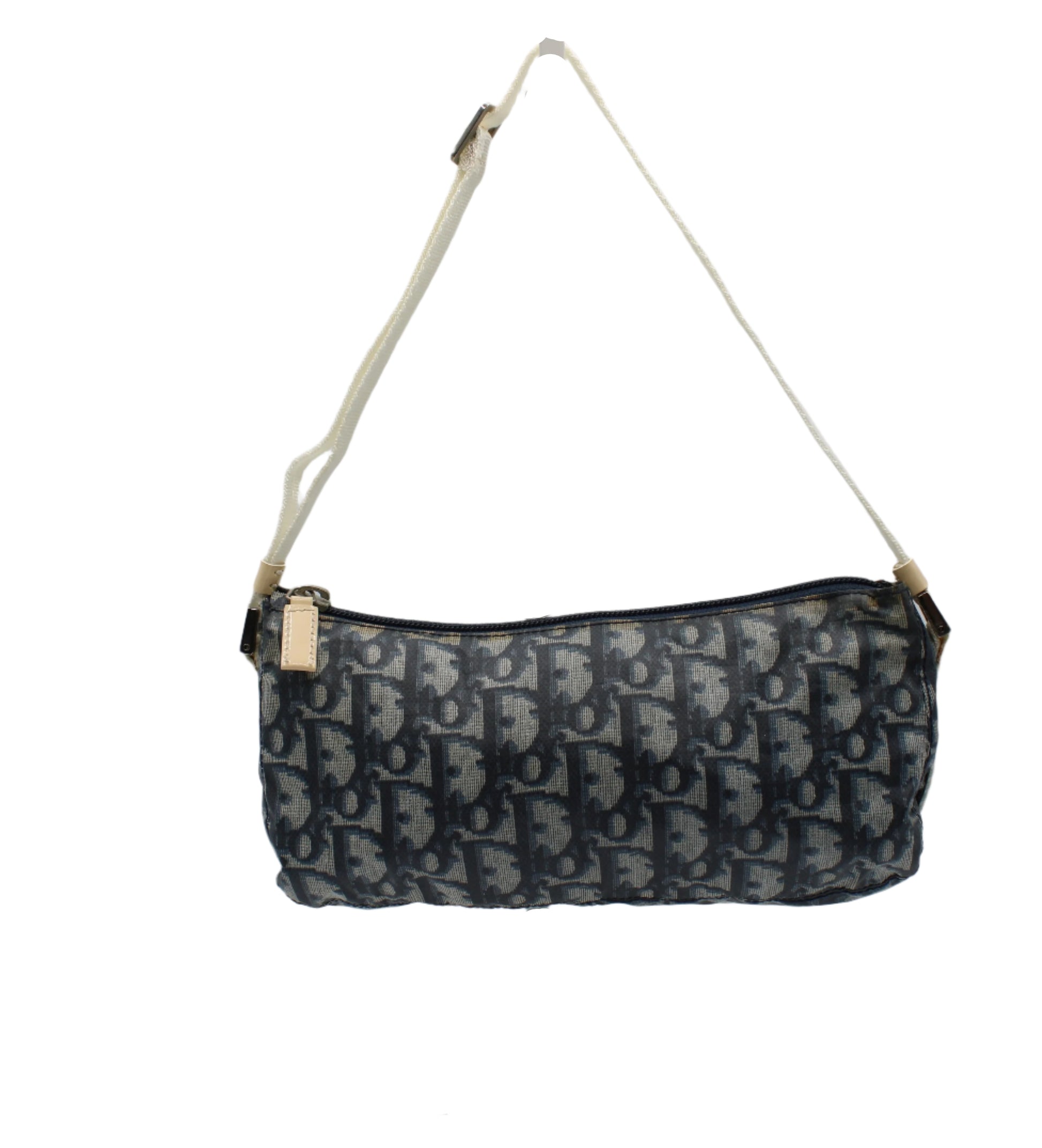 Christian Dior Navy Trotter Nylon Barrel Shoulder Pouch Bag