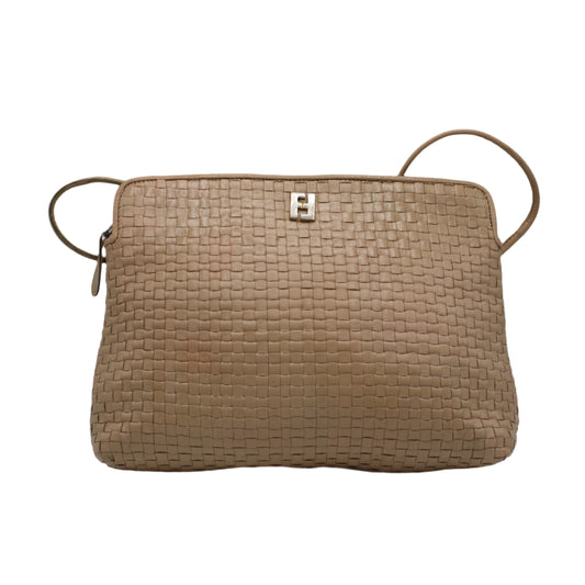 Fendi Beige Woven FF Leather Crossbody 1974 Bag