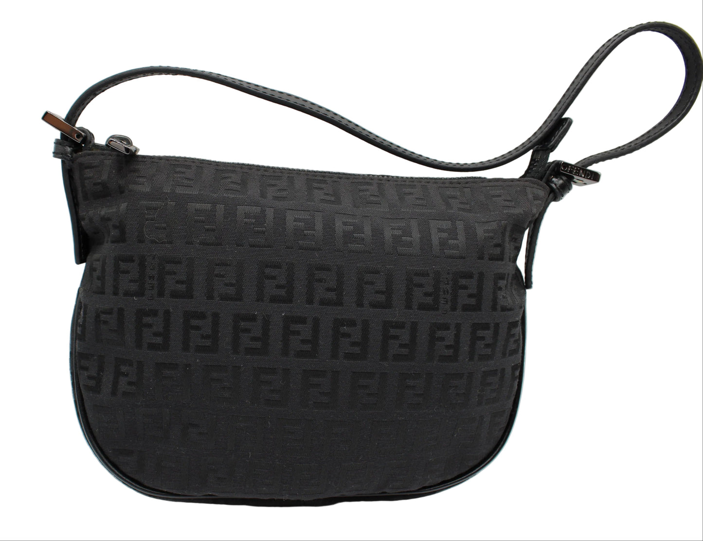 Fendi Black Zucca Canvas Mini Shoulder Bag