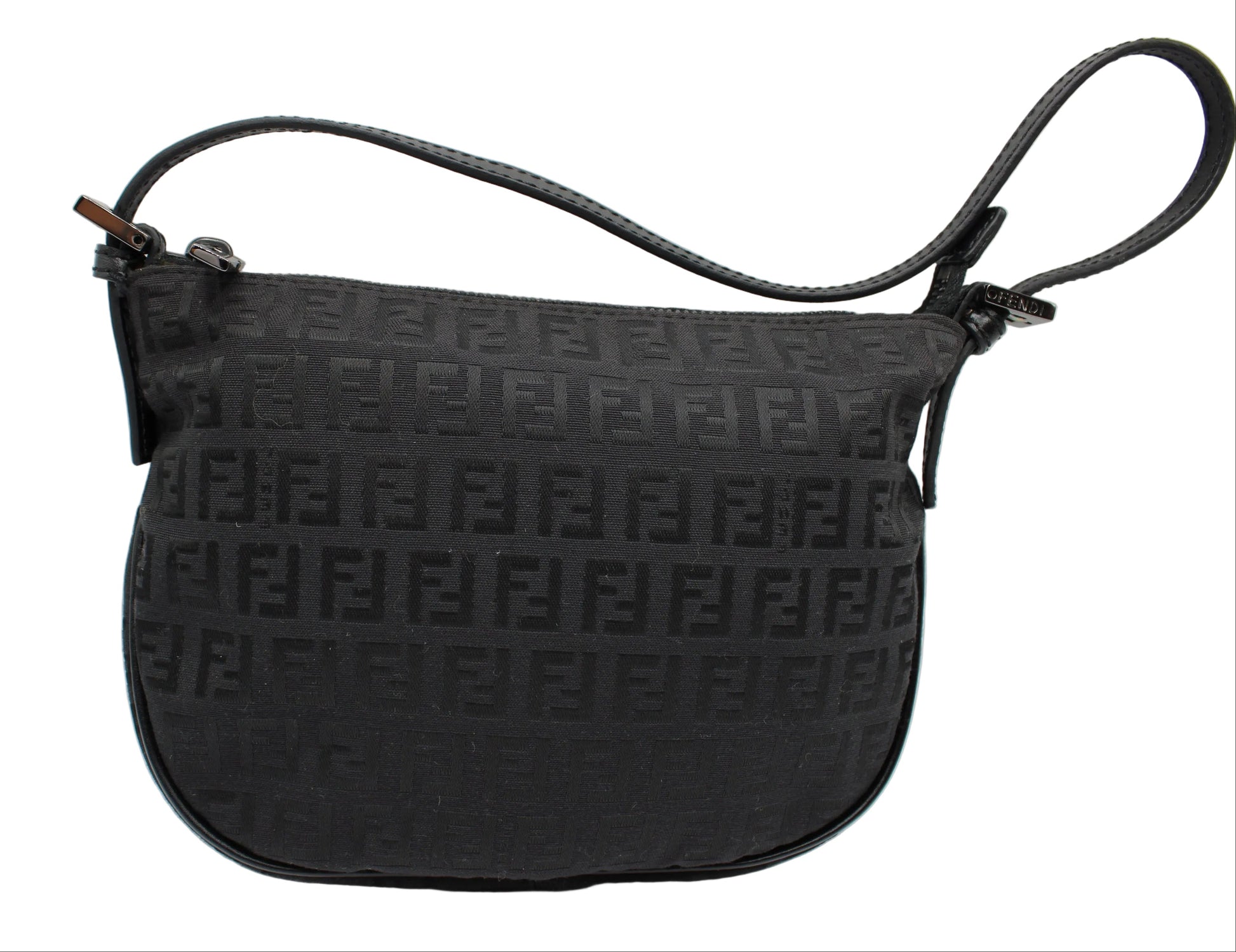 Fendi Black Zucca Canvas Mini Shoulder Bag