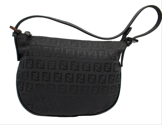 Fendi Black Zucca Canvas Mini Shoulder Bag