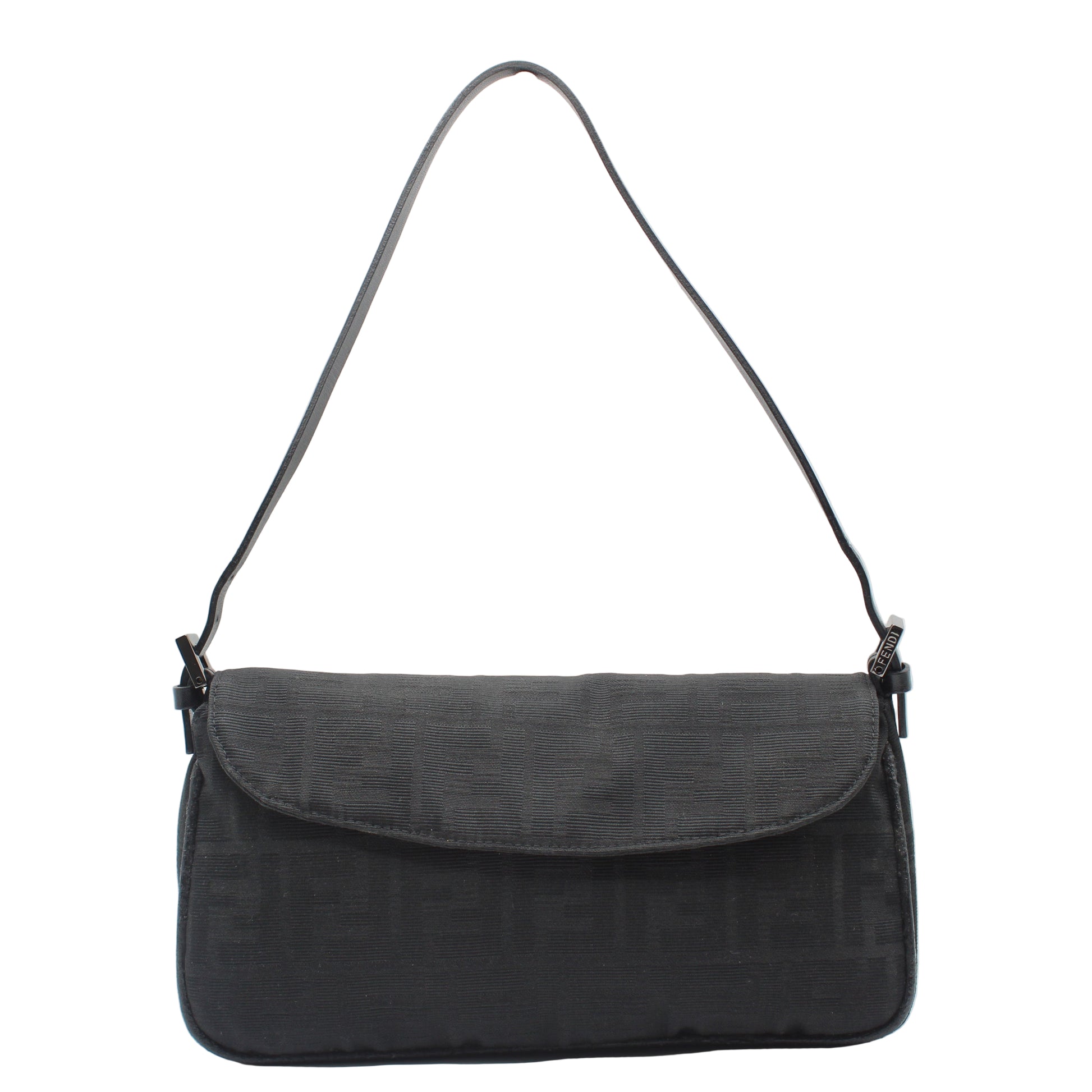 Fendi Black Zucca Canvas Shoulder Bag