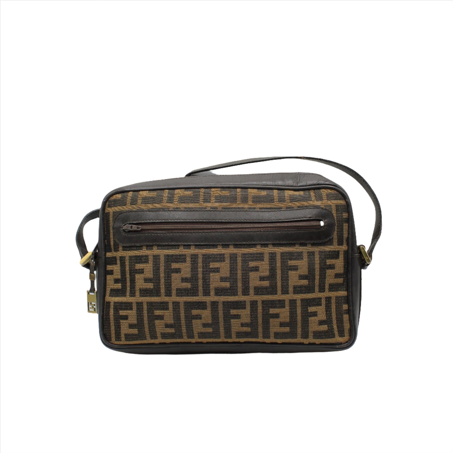 Fendi Brown Zucca Canvas Medium Size Crossbody Bag