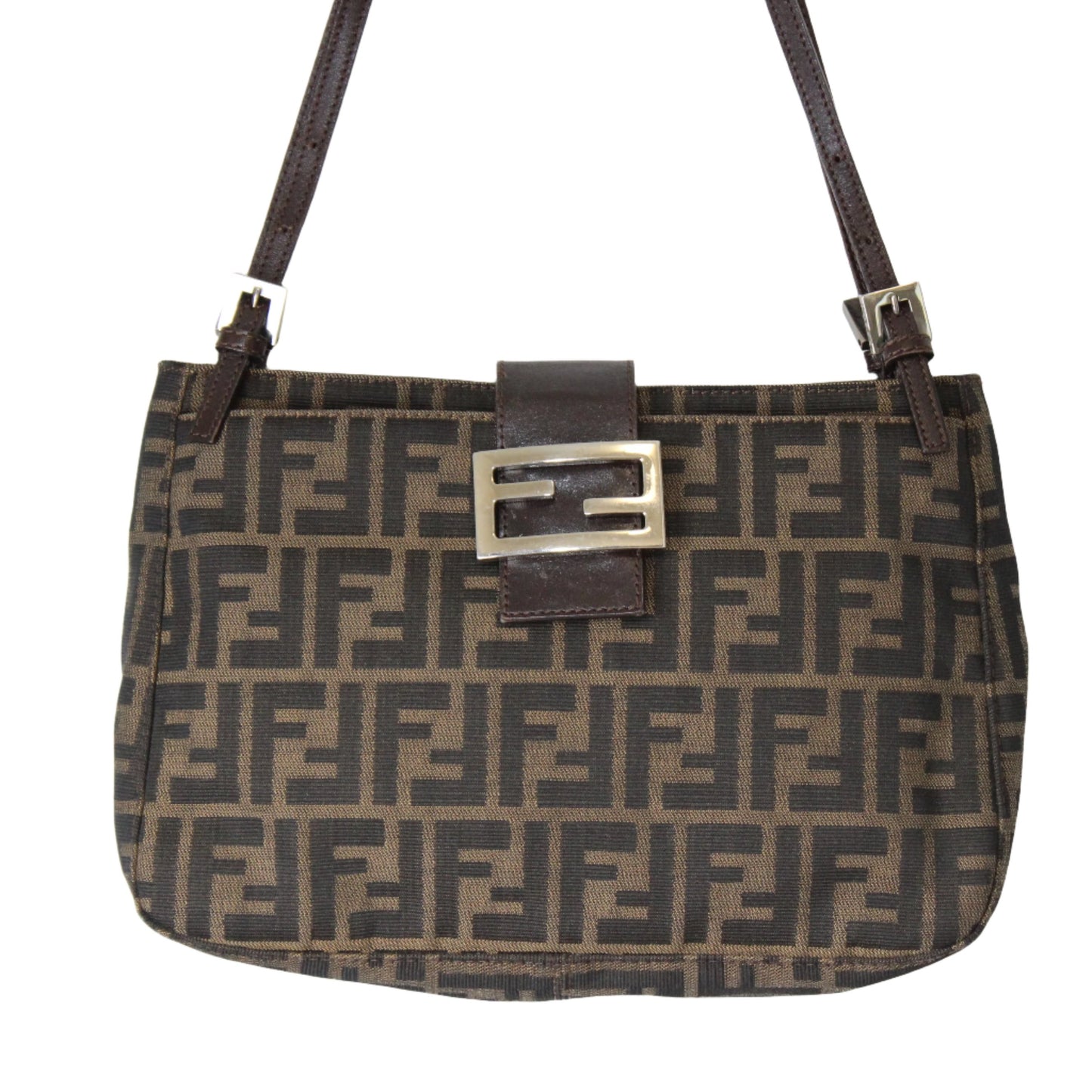 Fendi Brown Zucca FF Canvas Mamma Baguette Bag