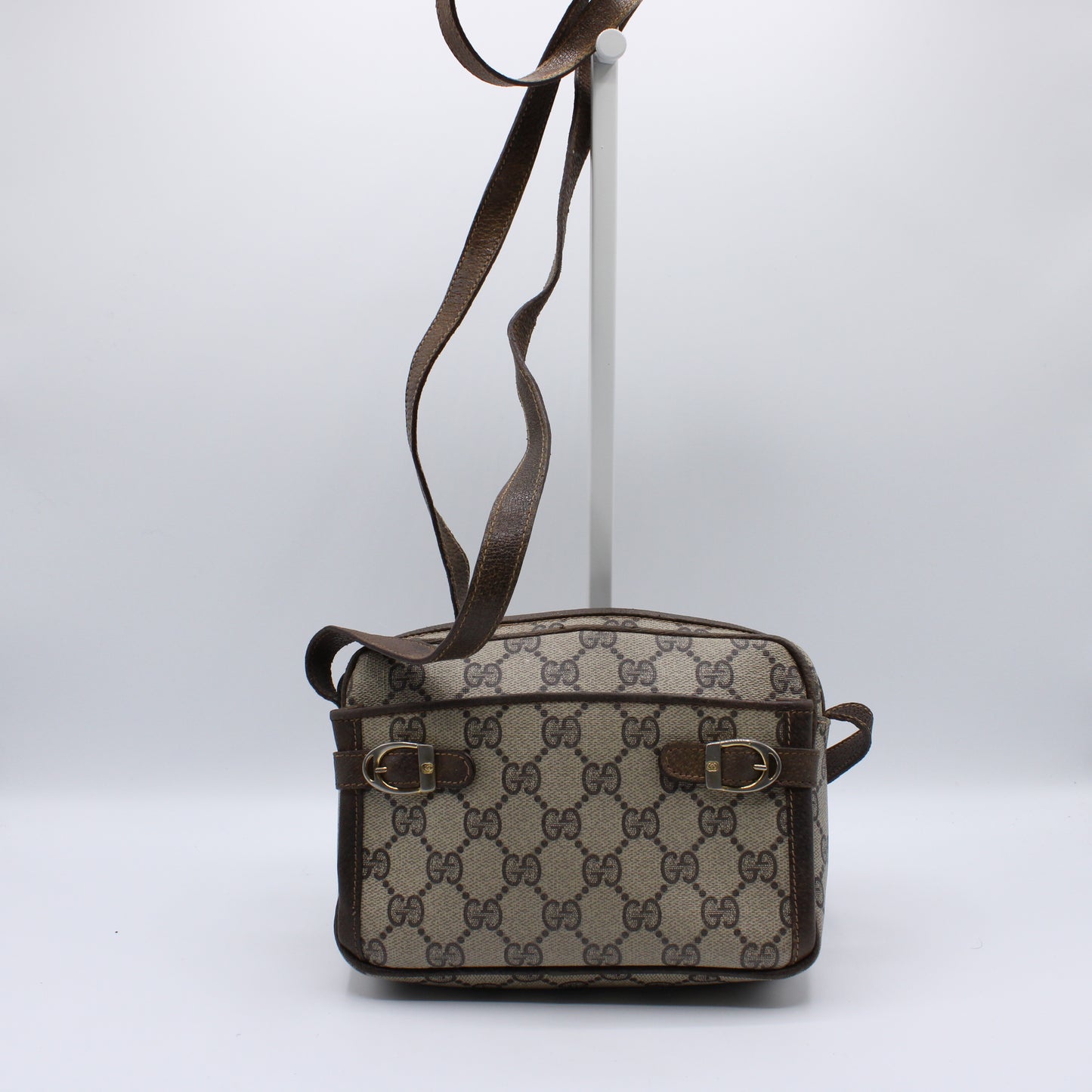 Gucci Ophidia Brown GG Canvas Small Crossbody Bag front view