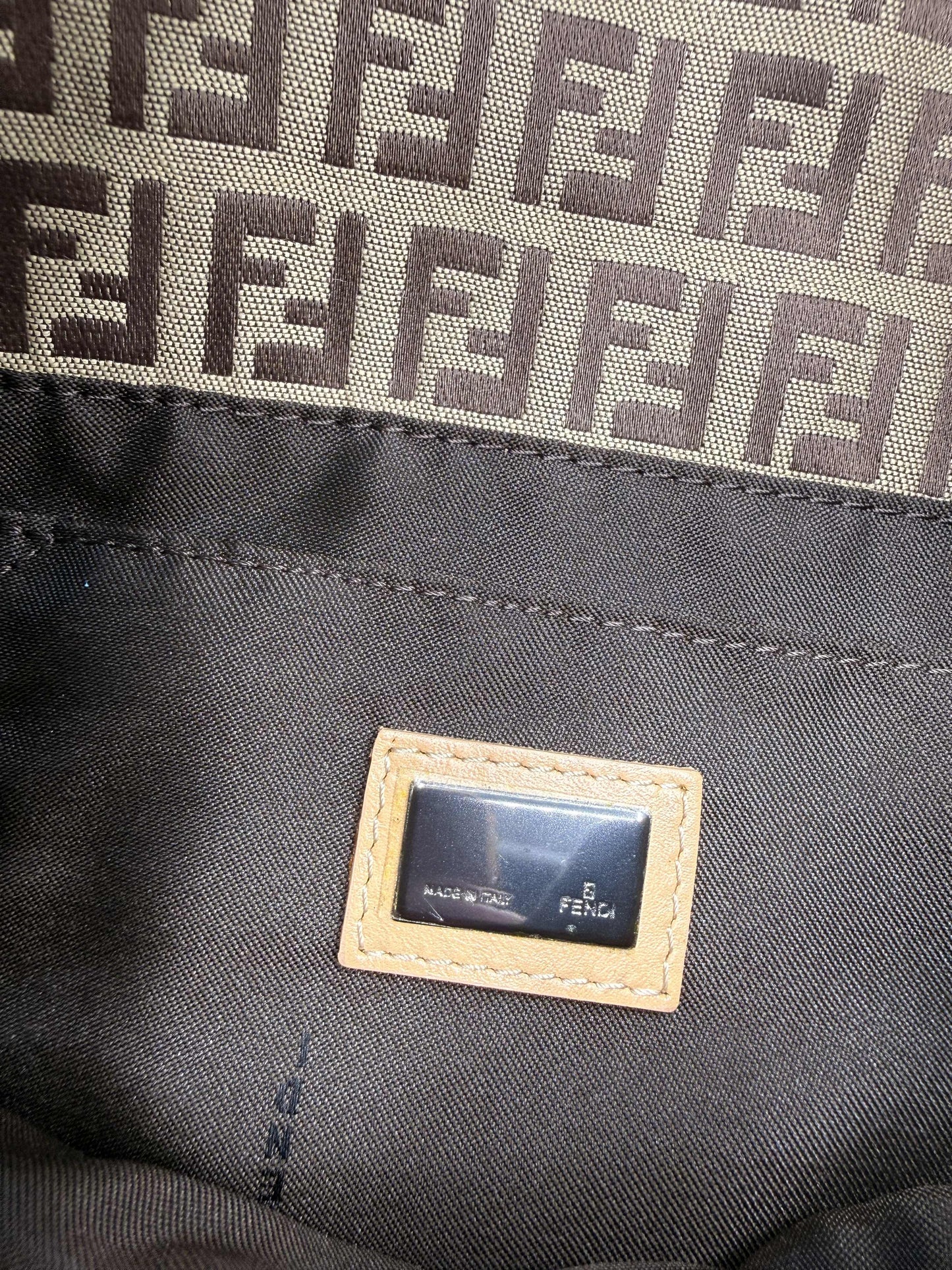 Fendi Brown Zucca Zucchino Canvas Shoulder Bag