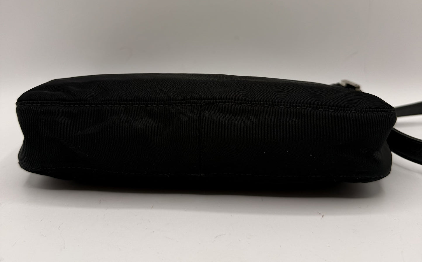 Fendi Black Nylon Leather FF Logo Shoulder Bag