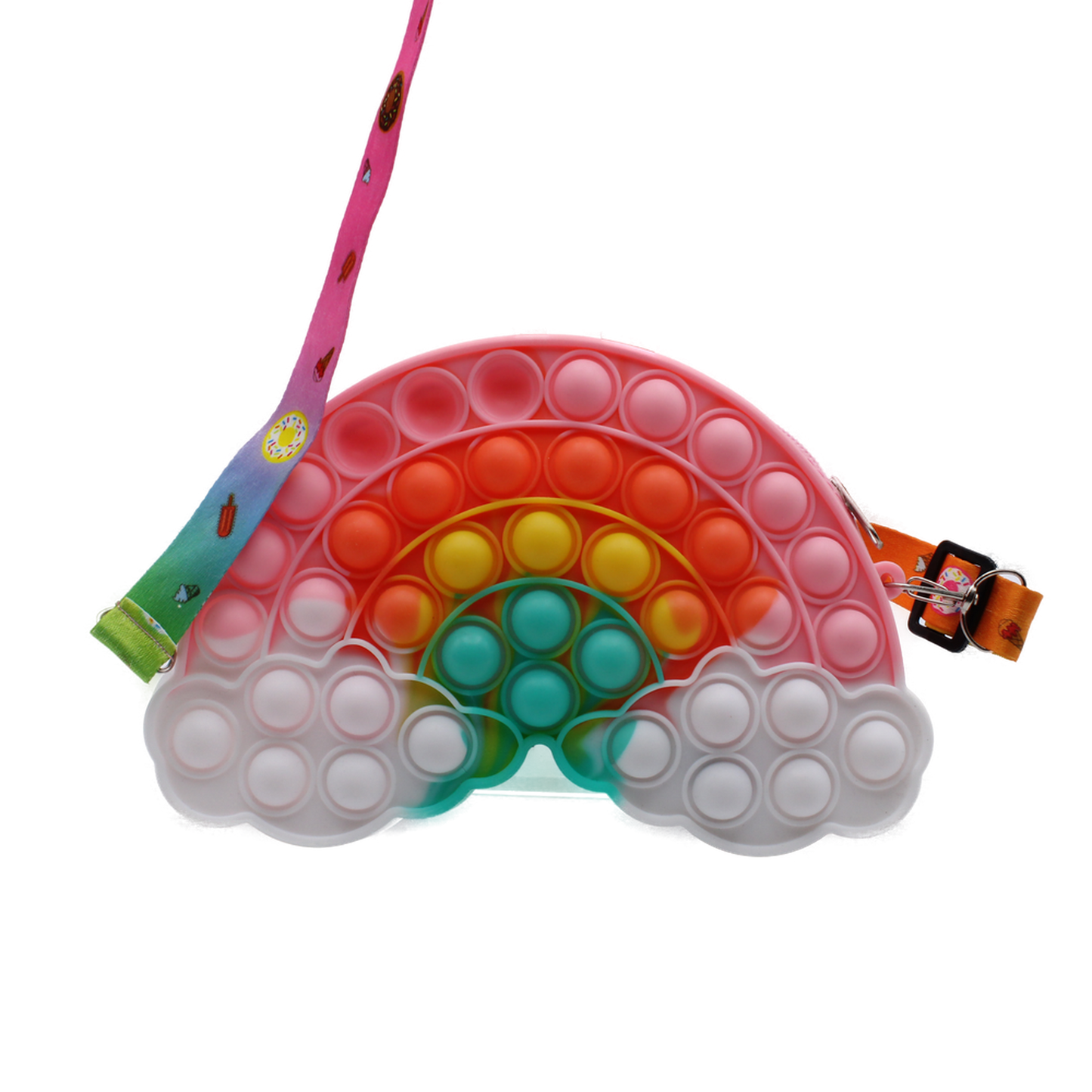 Rainbow Cloud Unicorn Fantasy Pop Crossbody Stress Anxiety Reliever Bag full view