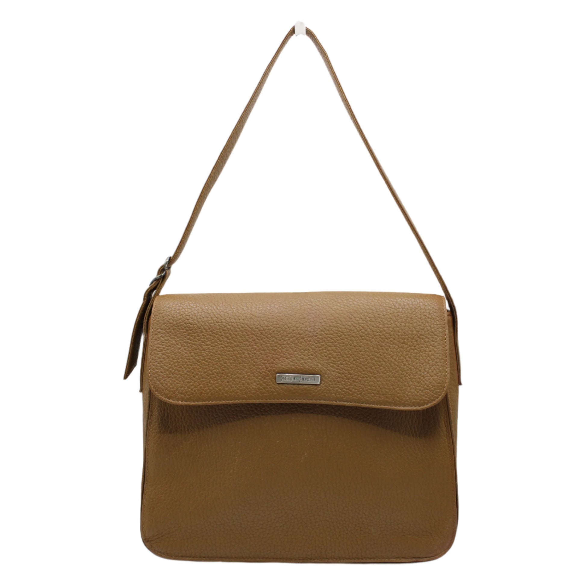 Yves Saint Laurent Brown Leather Flap-Over Shoulder Bag